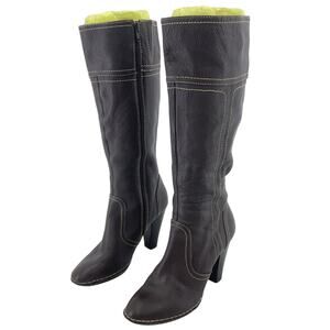 Sofft Brown Ankle Boots with Cream Stitching